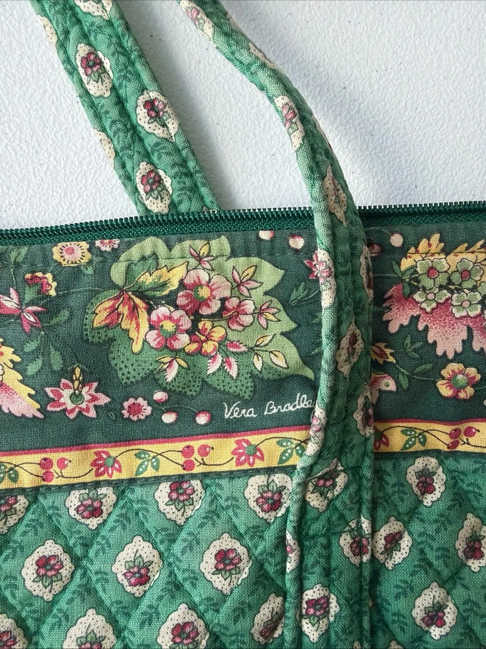 Vera Bradley Green Quilted Floral Tote